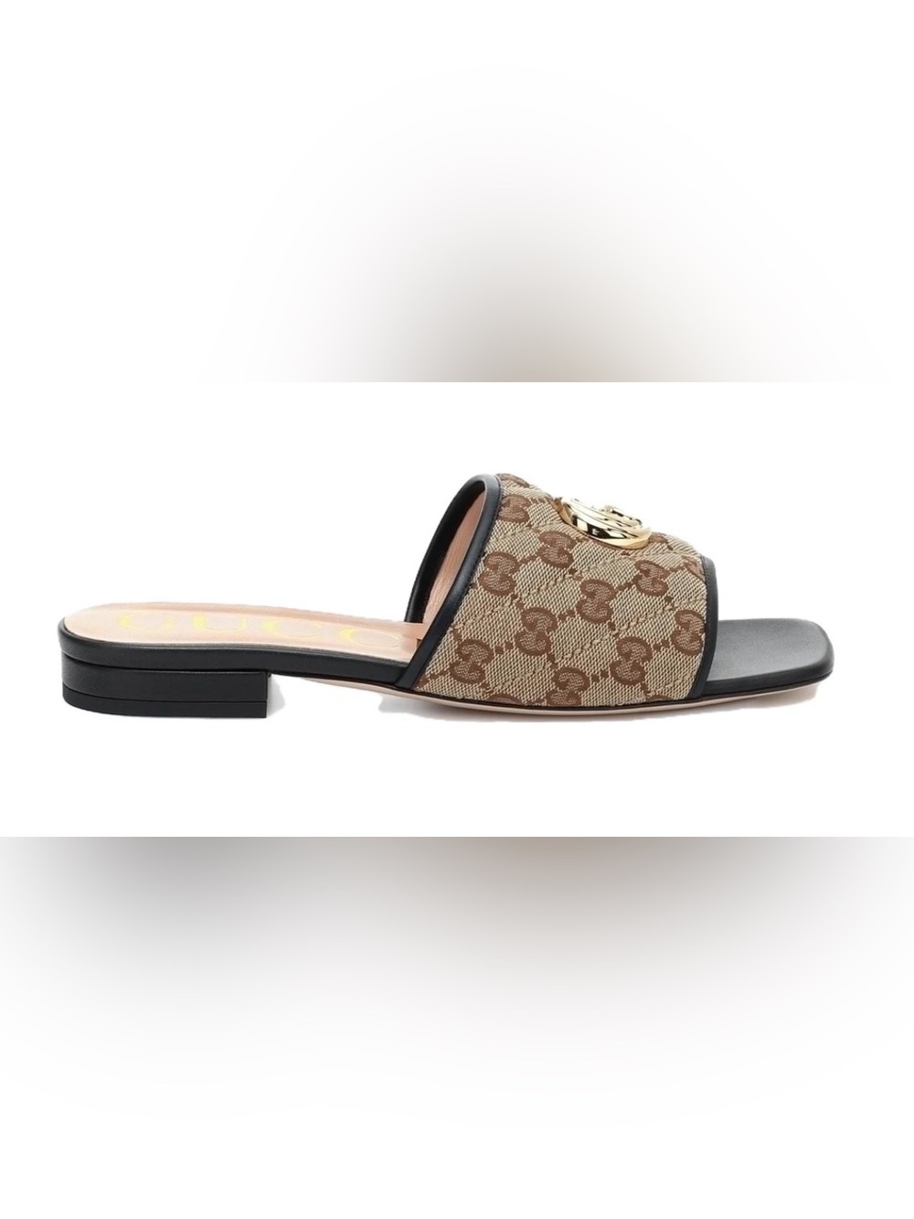 Gucci Brown GG Canvas Slide Mules with Gold Double G - Picture 5 of 7